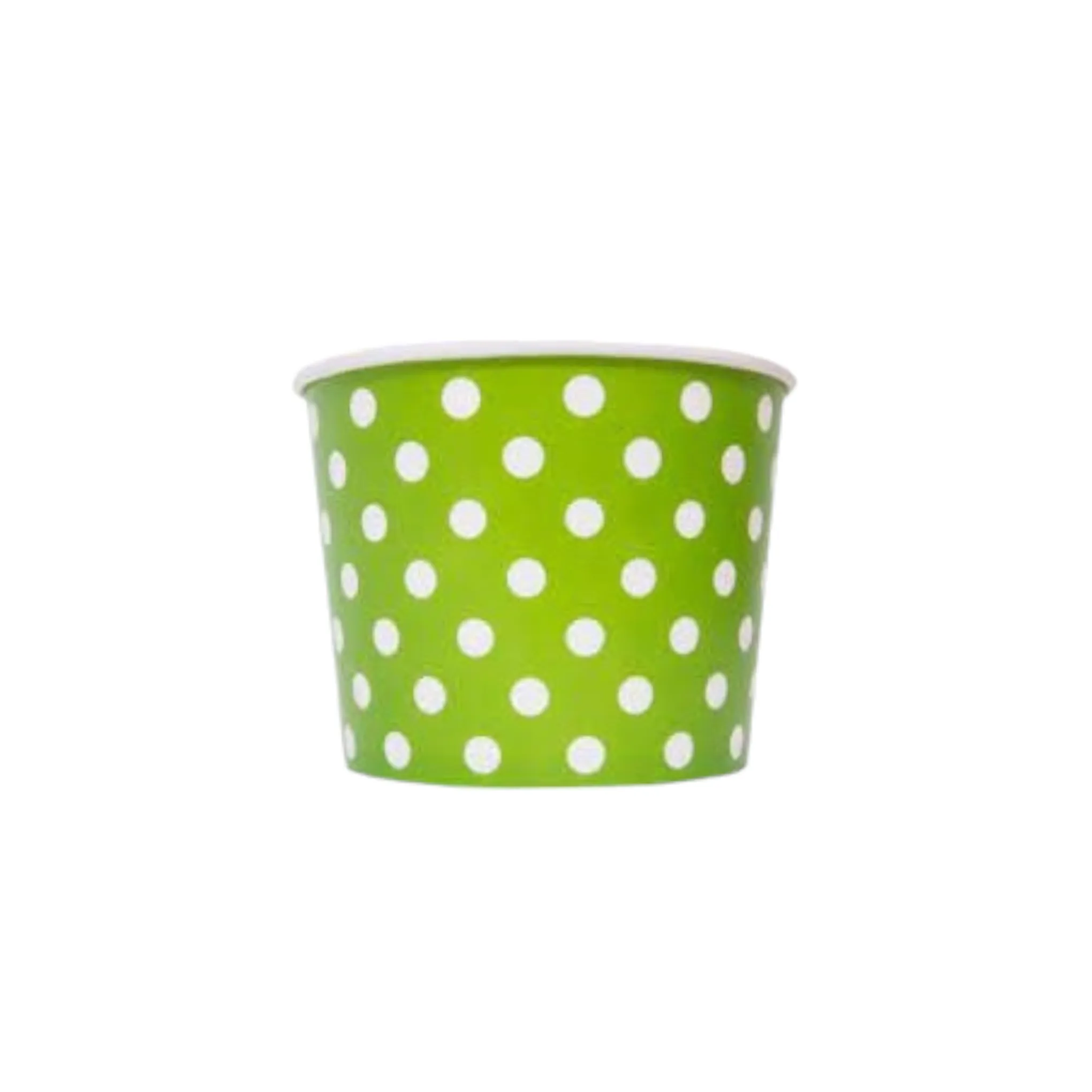 Ice Cream Paper Cups 180ml Polka Dot with Wooden Spoon 6pack